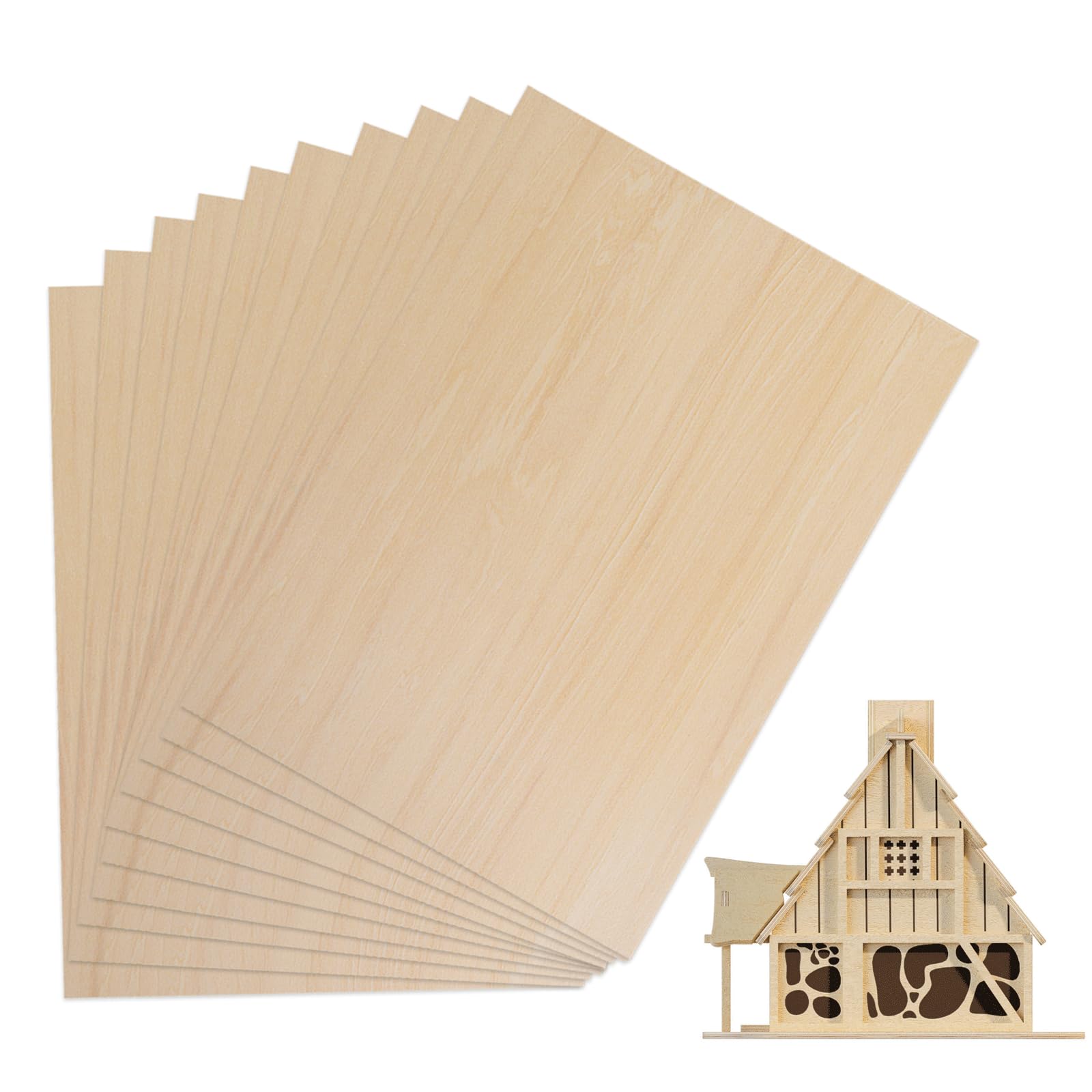 10 Pannelli In Legno Di Balsa - Tavole Leggere Per Modellismo E Fai Da Te 300x200x2 Mm - Foto 14