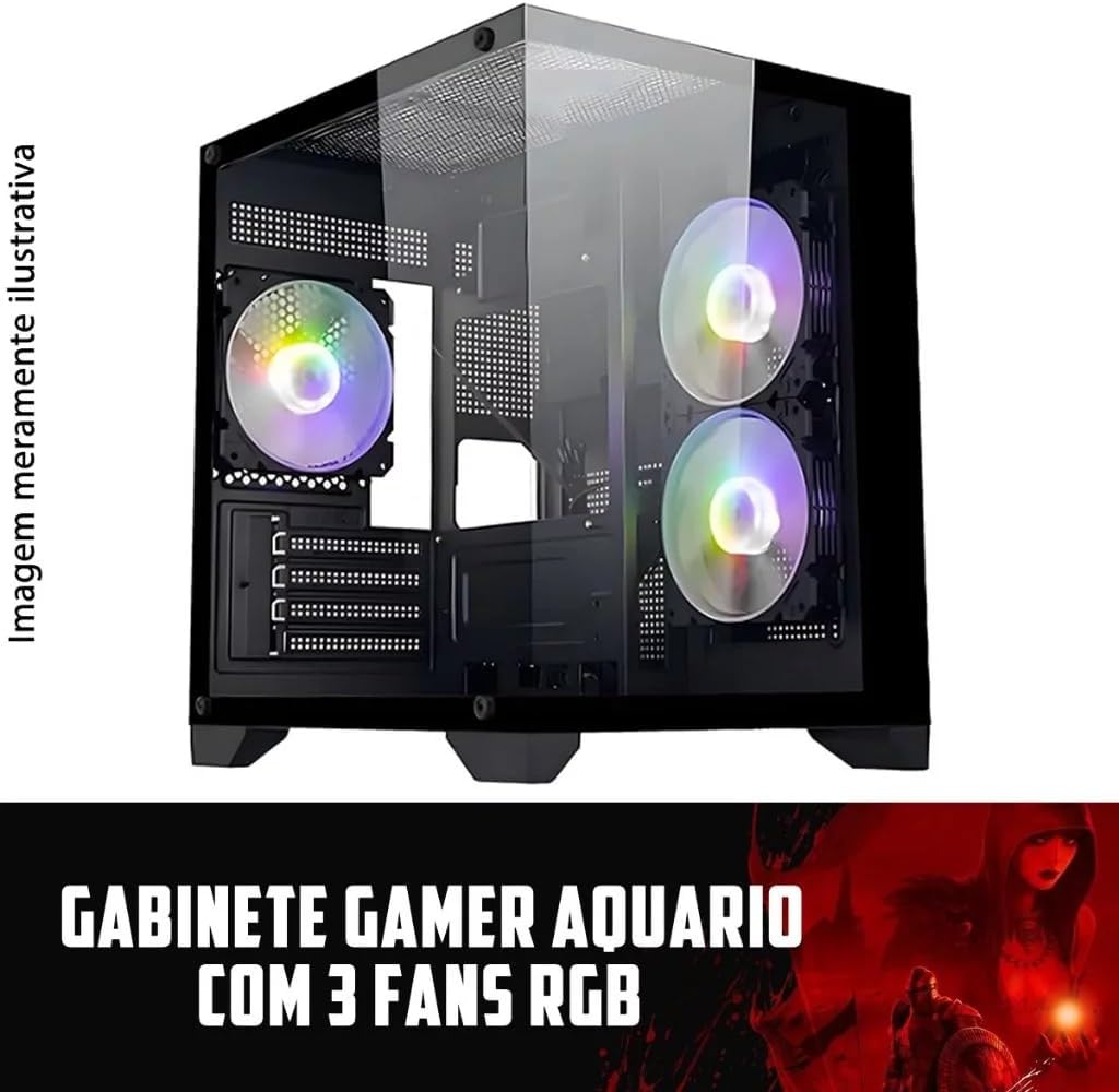 PC GAMER AMD WHITE RYZEN 7 5700G 16GB 3200MHZ NVME 512GB 600W BIVOLT RADEON VEGA 8 (PRETO)