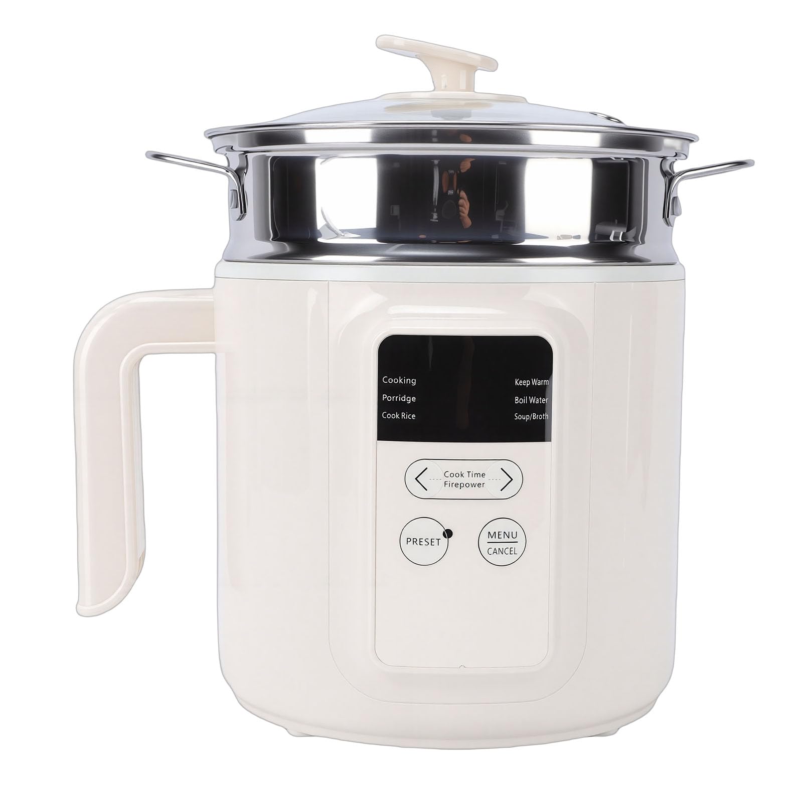 Changor Mini Marmite électrique 1,8 L en Acier Inoxydable Antiadhésif