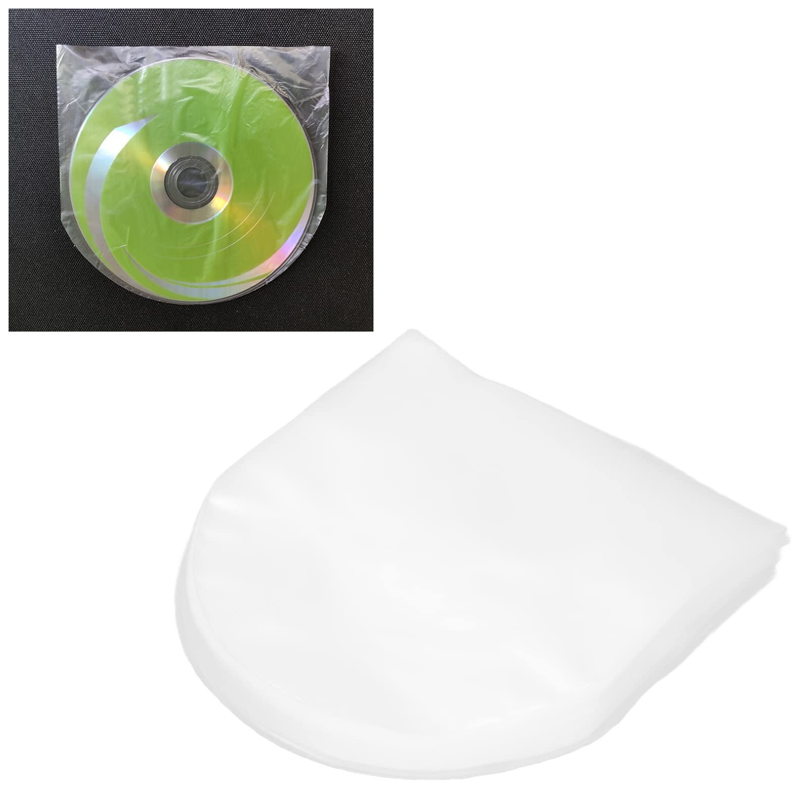 Buste Interne per CD e DVD da 100 Pezzi, Custodia in Plastica Trasparente per Mini Storage per CD e DVD da 5 Pollici con Superficie Dati Protettiva per CD e DVD