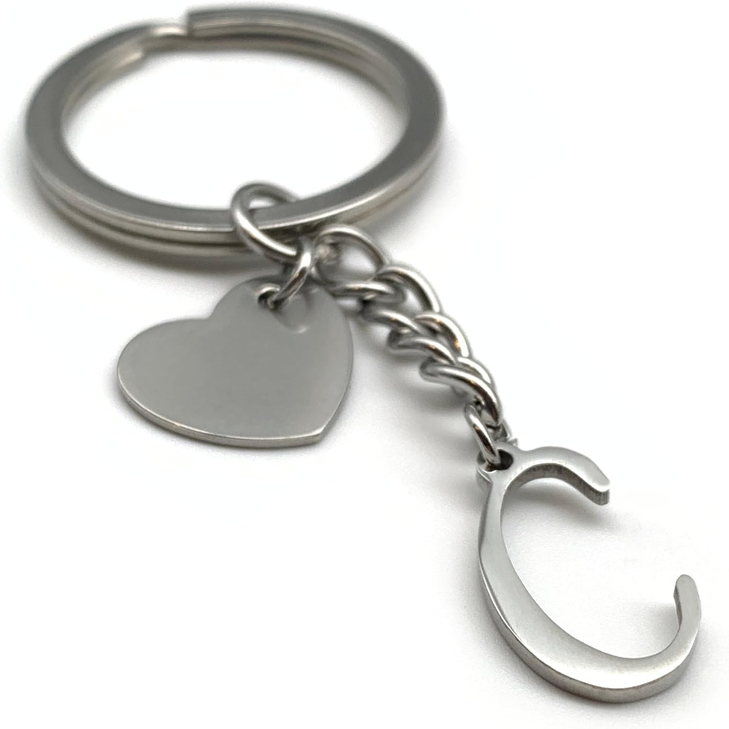 Portachiavi a Cuore in Ecopelle con Iniziali - Idea Regalo Lei | Olallà