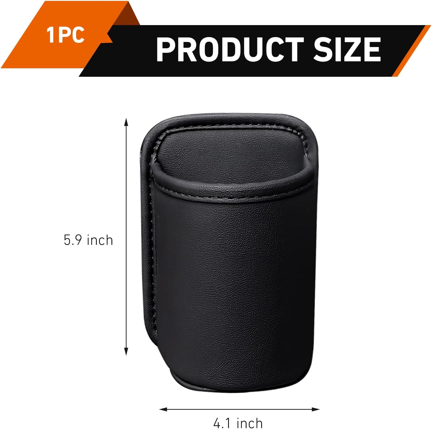 Leather Car Cup Holder Organizer, Large Multifunctional Storage Mount for Cup & Phone & Umbrella, Waterproof Cleanable Leather Drink Holder, Seat Back Insert Organizer for Cars Trucks (Black) image 2
