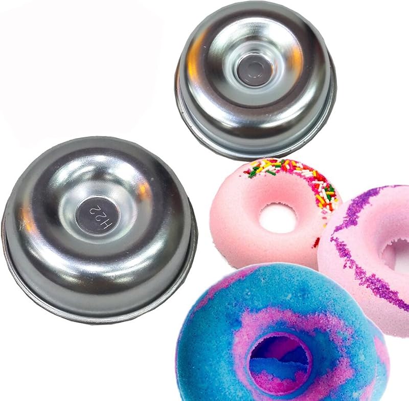 tyoungg Moldes metálicos para bombas de banho em formato de rosquinha, 2 tamanhos
