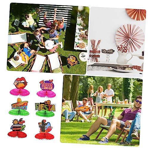 Ciieeo 18 Peças Enfeite De Decoração Mexicana Cinco De Mayo Decoração De Mesa De Papel Comal Para To