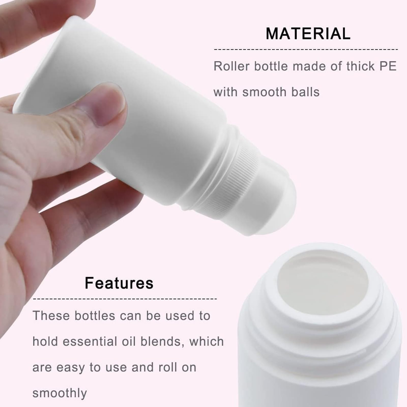 Vides Rouleau Rechargeable Bouteilles,Rouleau Bouteilles Rechargeables Roll-On,Roll-On Contenants De Liquide Rouleaux,Bouteilles Vides en Plastique de 50ML Vides Rouleau,Bouteilles Rouleau Bouteilles