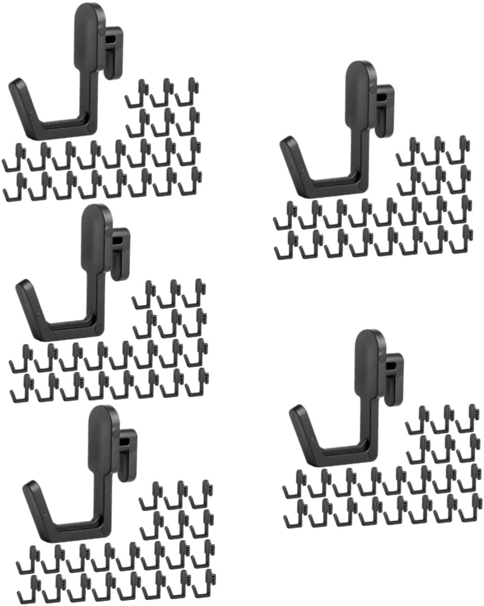 Mobestech 5sets Pegboard Hook J Shape Tool Organizer for DIY Projects and Lightweight Pegboard Accessories for Garage Kitchen Office Storage 30pcs*5