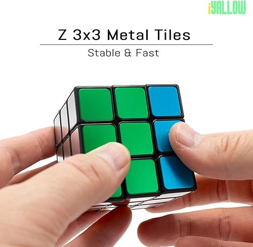 Miniatura 5 de iYallow Cubo de velocidad no metálico 3 x 3, sin calcomanías, cubo mágico de 3 x 3, rompecabezas de juguetes clásicos para niños y adultos