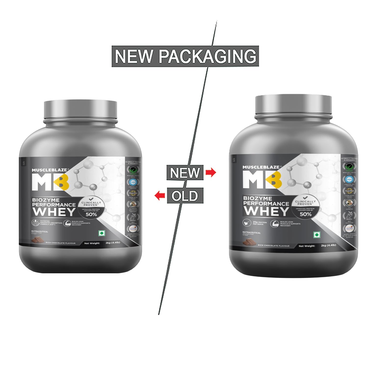 MuscleBlaze Biozyme Performance Whey Protein Powder, 2kg (4.4lbs) — Amazon image 2
