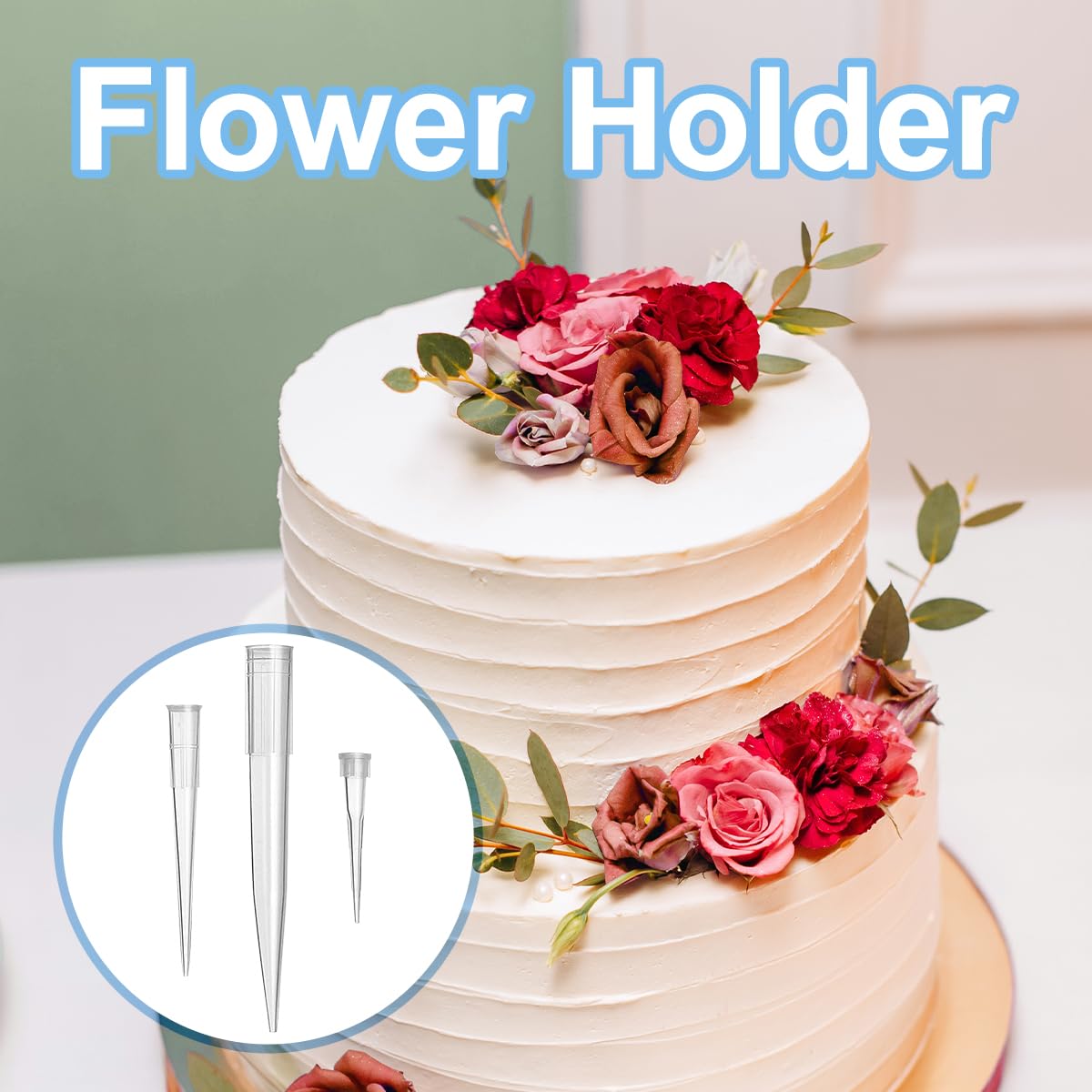Jagowa 60 fiori Posy, 3 misure di fiori per decorazione di torte (S, M, L/20 pezzi