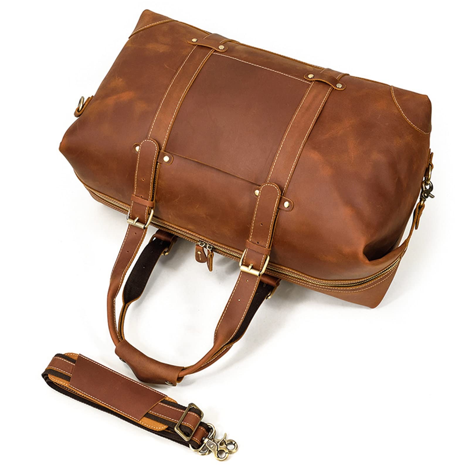 Bolso de Equipaje de Mano para Hombre Bolso de Viaje Cuero for Hombres Bolsas Equipaje Gran Capacidad Retro para Mujeres Hombres