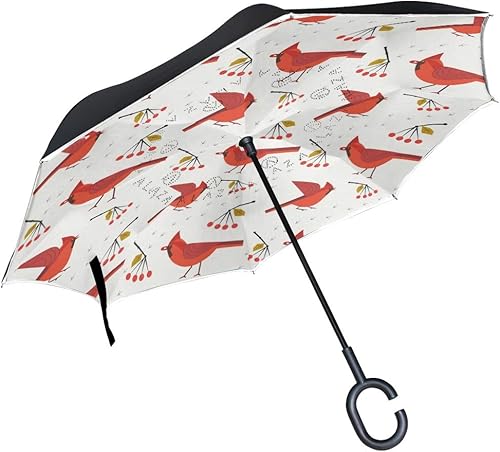 Titlesign - Paraguas invertido, doble capa, plegable, color azul camuflaje, resistente al viento, para coche, lluvia, al aire libre, con mango en