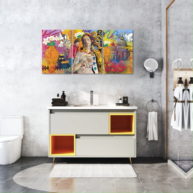 FROMグラフィティーアート3点セット\"3rother\" Amazon.com: Canvas Wall Art Aesthetic Abstract Graffiti Large 32
