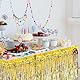 Qililandiy 2 Stück Lametta Vorhang Glitzer Vorhang Party Deko Tisch Folienfransen Vorhang 75 x 275cm für Partydeko Geburtstag Verlobung Hochzeit (Gold)