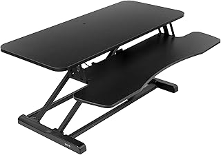 VIVO 36 inch Desk Converter, K Series, Height Adjustable Sit to Stand Riser, Dual Monitor and Laptop Workstation with Wide Keyboard Tray, Black, DESK-V036KB