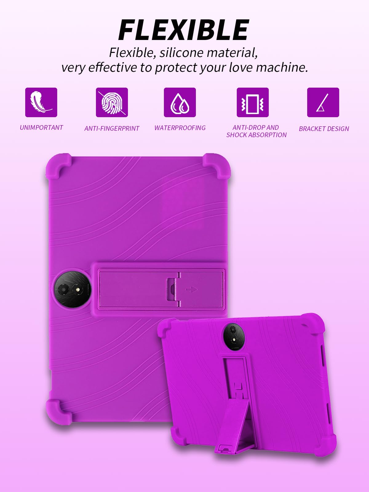Funda protectora para TCL NXTPAPER 11 Plus 11.5 pulgadas 2025 más reciente, yystao Funda de silicona suave para niños compatible con TCL NXTPAPER 11 Plus, soporte ajustable (Morado)
