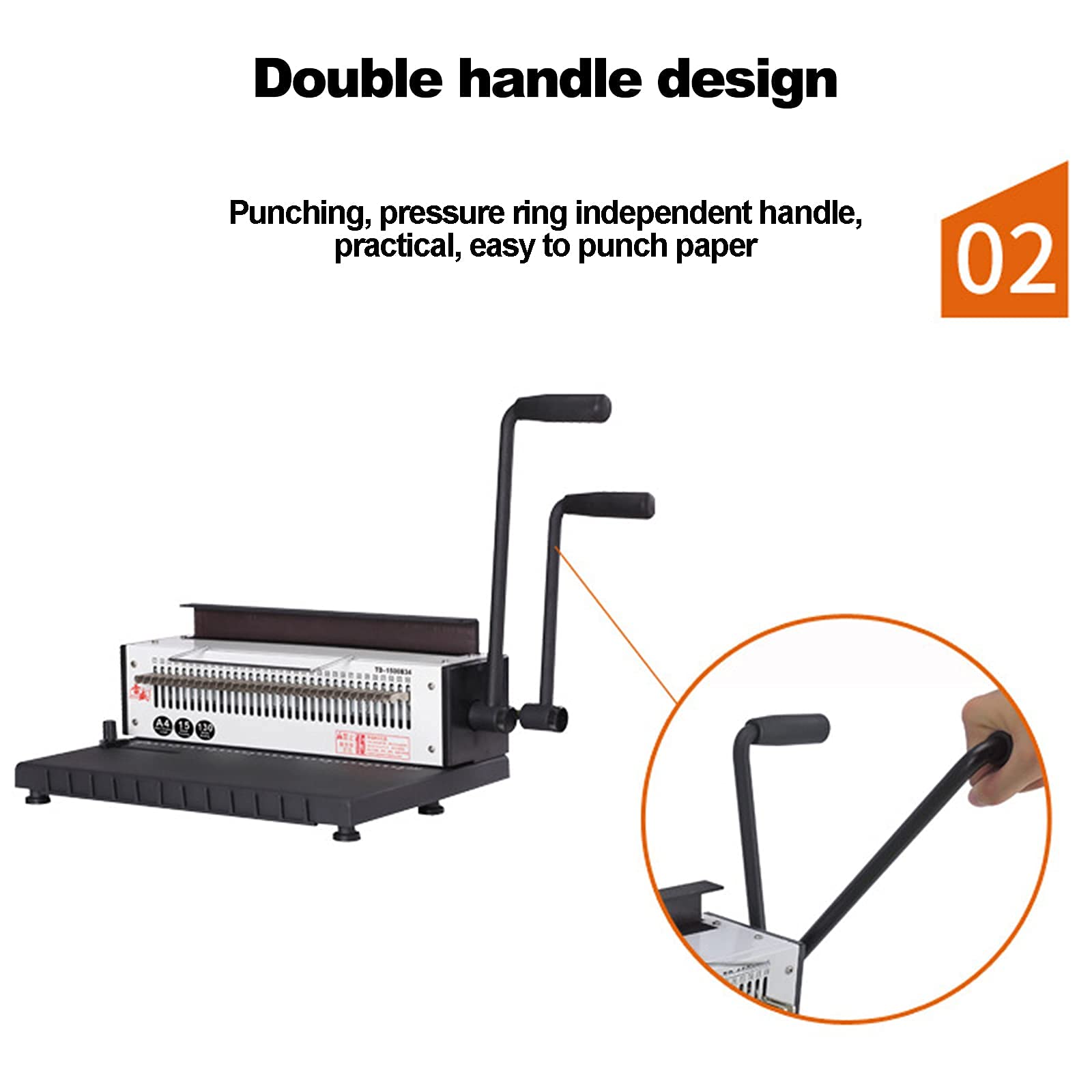 Accessori per Ufficio, rilegatrici Rilegatrice a Pettine per Risparmio di manodopera Rilegatrice per Clip per Grembiule Punzonatrice per Documenti a 34 Fori, Grigio, 46X26x35 cm