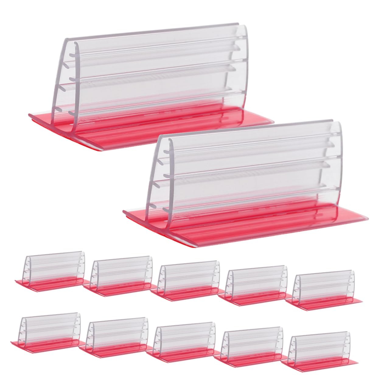 60pezzi Supporti per Cartelli Autoadesivi in Pvc Mini | 2, 95x1, 61x1, 18 Pollici, Compatti e Leggeri, per Etichette, Biglietti, Foto e Ricevute