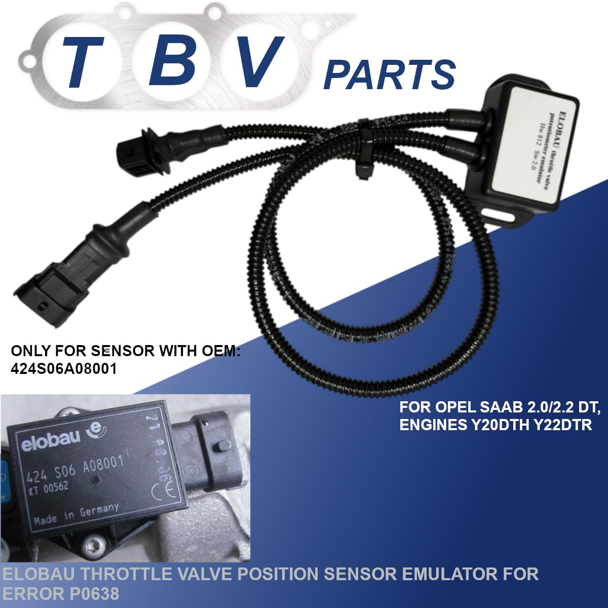 Émulateur Capteur Position Papillon (PSG16) Pour Moteurs 2.0/2.2 DTI Y20DTH Y22DTR - Solution Défaut P0638 - Remplace Elobau 424S06A08001 - 9