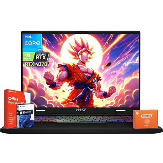 MSI Crosshair 16 Gaming Laptop, Microsoft Office Lifetime License, Intel 14th Gen Core i7-14650HX, NVIDIA GeForce RTX 4070, 32 GB DDR5 RAM, 1 TB SSD, 16 inch FHD+ 144Hz, Backlit, Windows 11 Pro