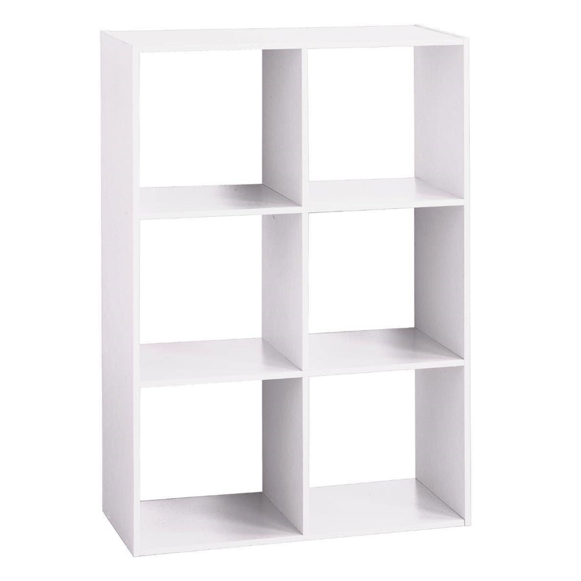 Estante de madera con 6 compartimentos color blanco H.100,5cm