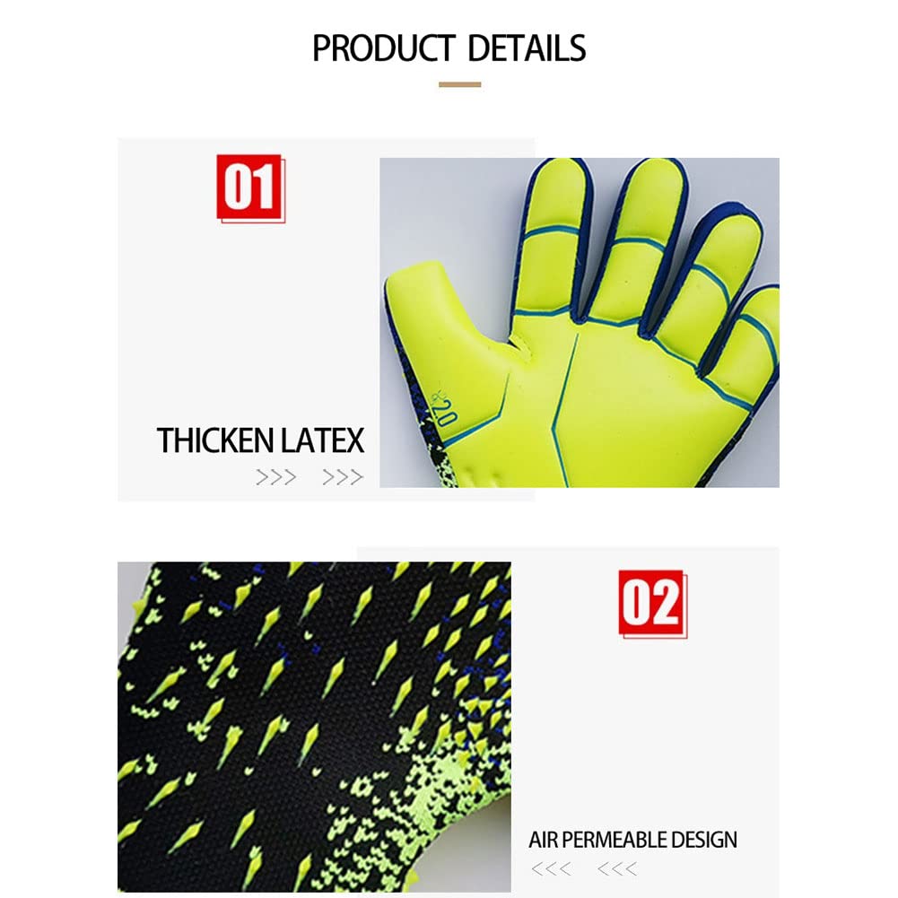 KRUZZO Gants de Gardien de But Football pour Jeunes en Latex Taille 6-10