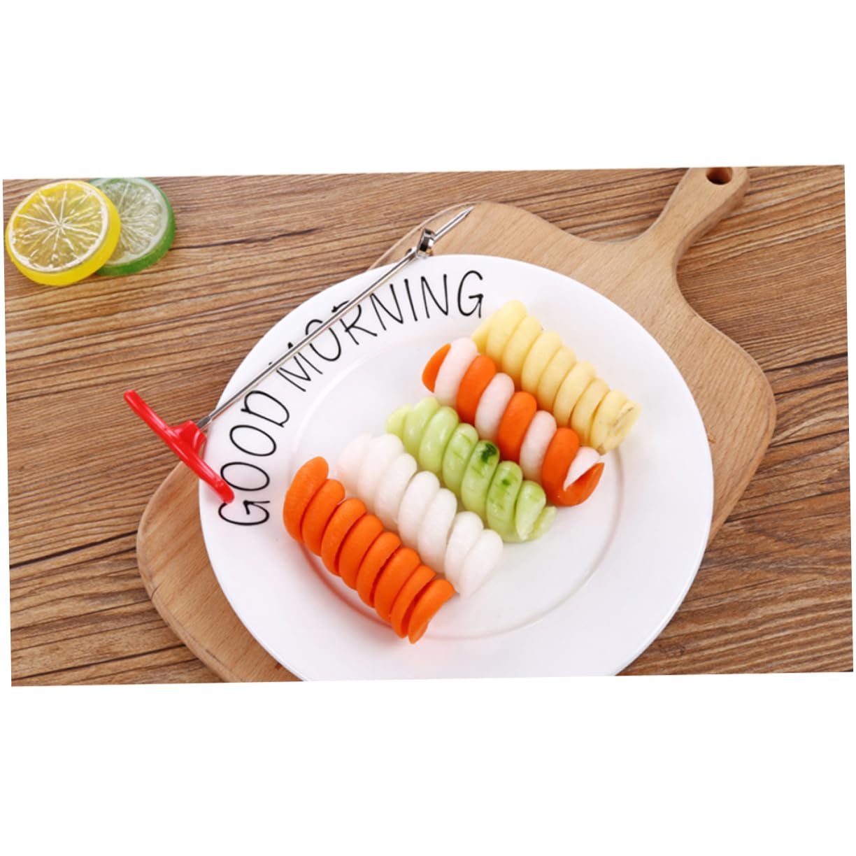 FUNOMOCYA Spiralizer Vegetable Slicer Fruit Cutter Tools Coils Cucumber Rotating Vegetable Cutter Carving Tool Creative Modeling for Artistic Dish