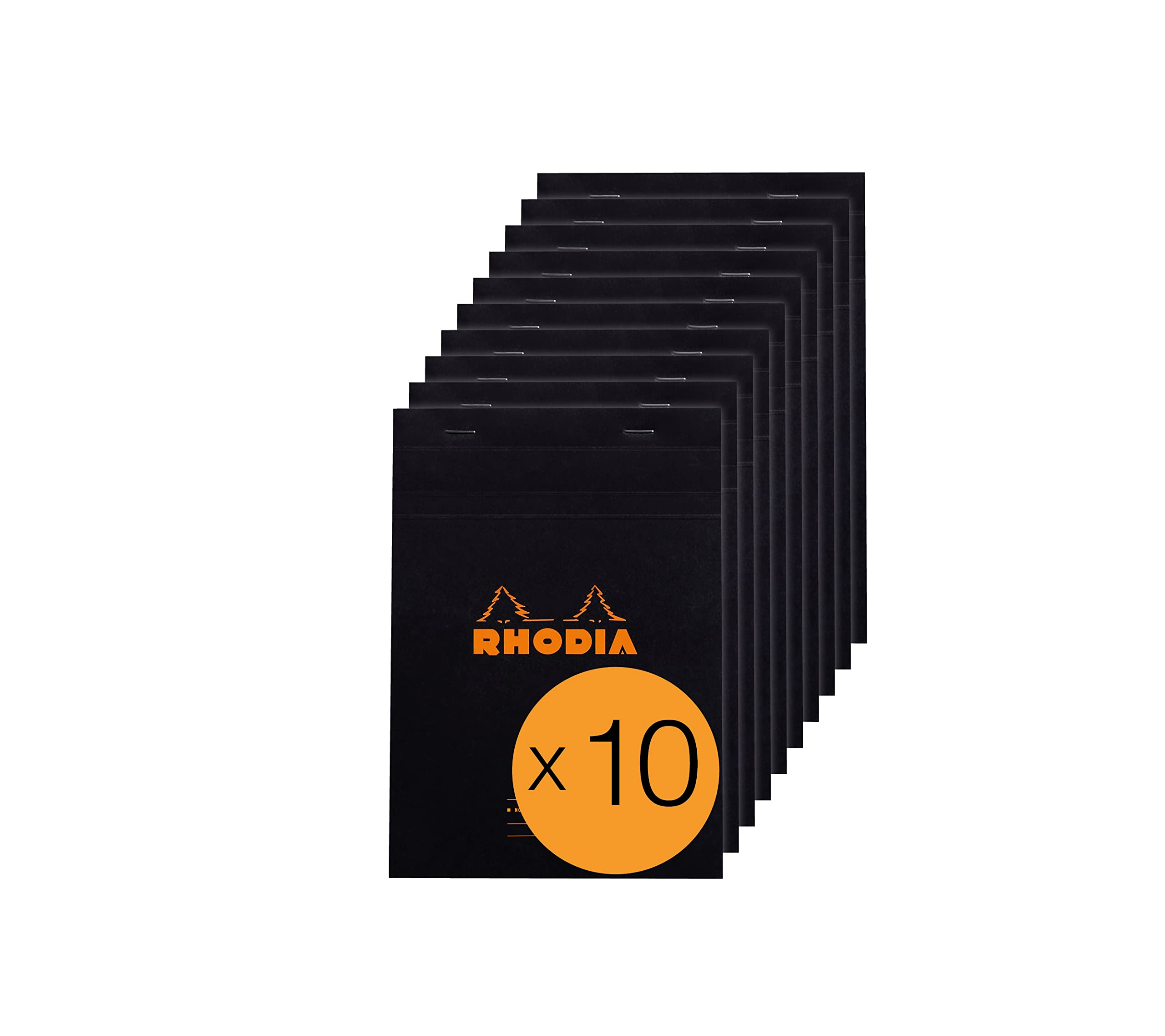 RHODIA 164009C, Stapled Notepad Meeting N°16 Black, A5, Pre-Printed Date/Notes/Action, 80 Detachable Sheets