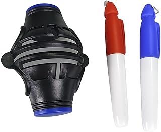 KAHDGSS Marcador de pelotas de golf de 3 líneas con 2 bolígrafos de color, herramienta de alineación de dibujo de línea de 360 grados, marcador de posicionamiento duradero