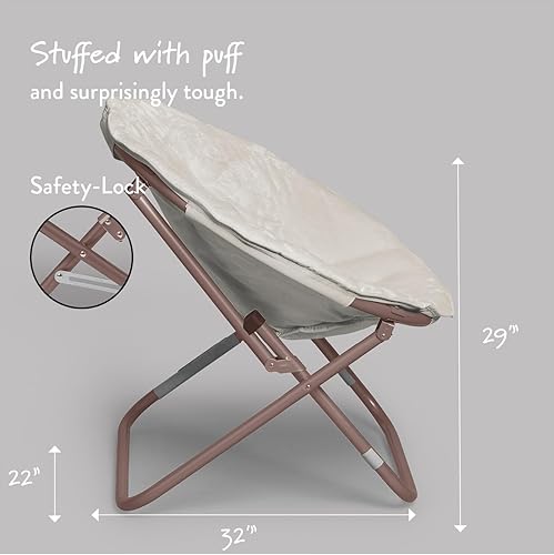 Miniatura 2 de Urban Lifestyle 22" Faux Fur Saucer Accent Chair Oversized Plush Comfort Glam Modern Living Room Bedroom Lounge Soft Luxurious Statement Furniture