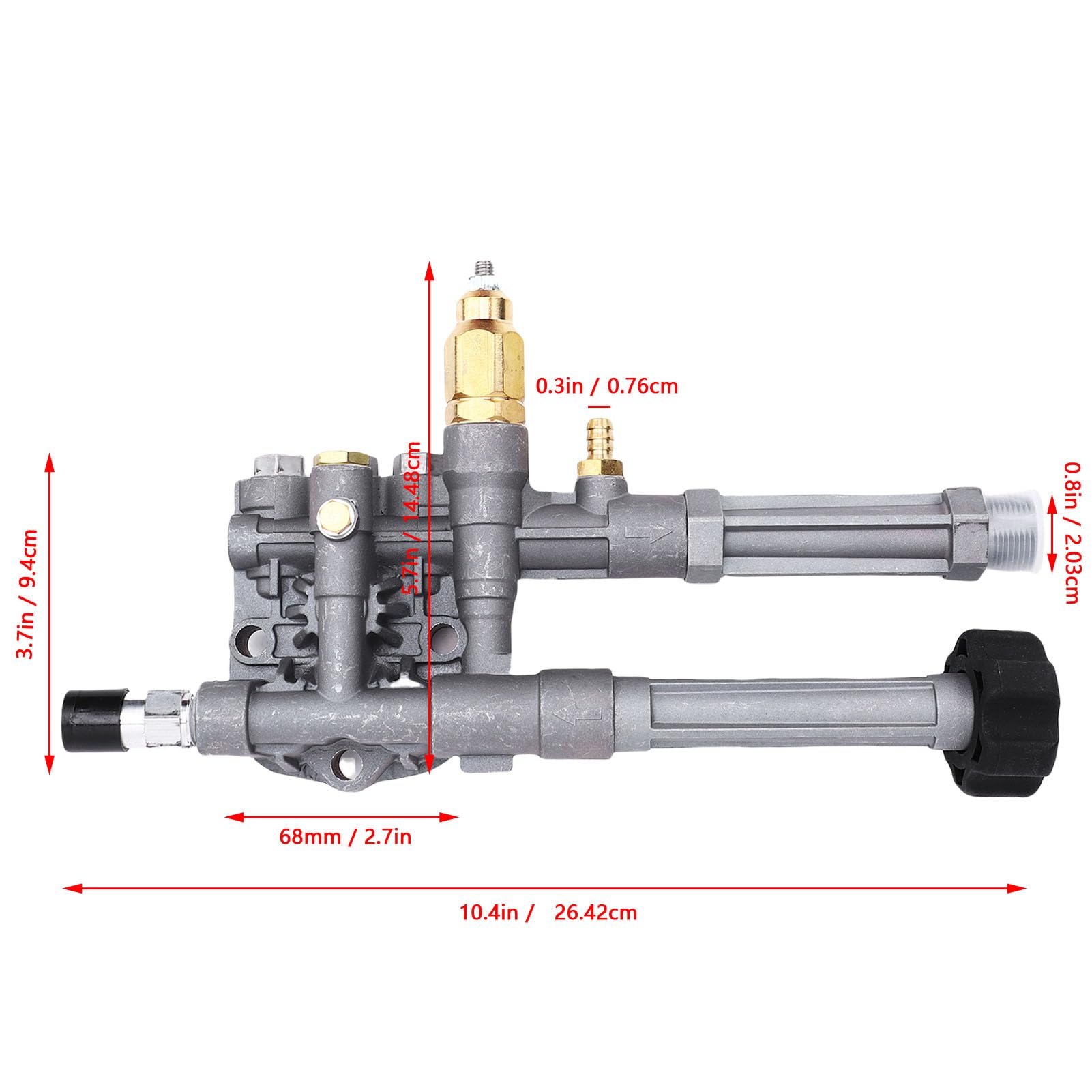 Tbest Tête de Pompe de Nettoyeur Haute Pression, Ensemble de Remplacement en Aluminium, Mise à Niveau pour Pompes AR42518 Troy Bilt SRMW, Meilleure qualité, Kit de Puissance élevé