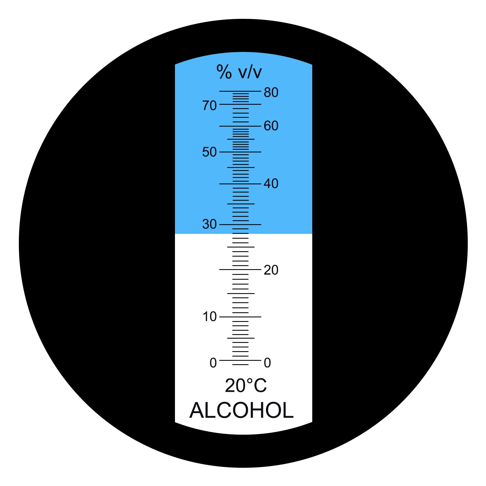Rifrattometro alcolico, 0-80% Percento In Volume ATC -10-30 ° C Ottica Rifrattometro Alcol, ttico Palmare Concentrazione Tester Metro per Distillato Bevande Fabbricazione Birra Fatta in Casa