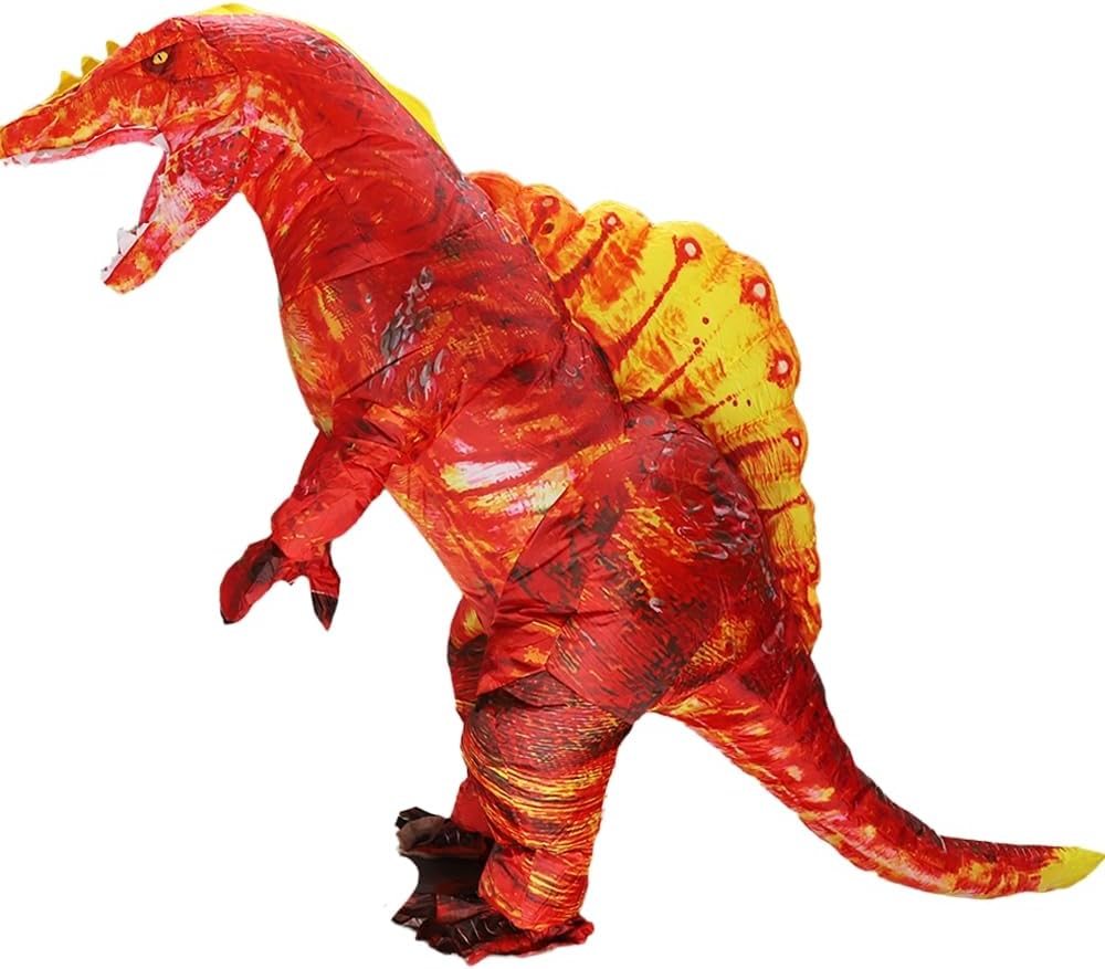 MXoSUM Inflatable Dinosaur Costume for Adult Blow-up Spinosaurus Costume Funny Dino Halloween Costume Outfit for Women/Men - Image 5