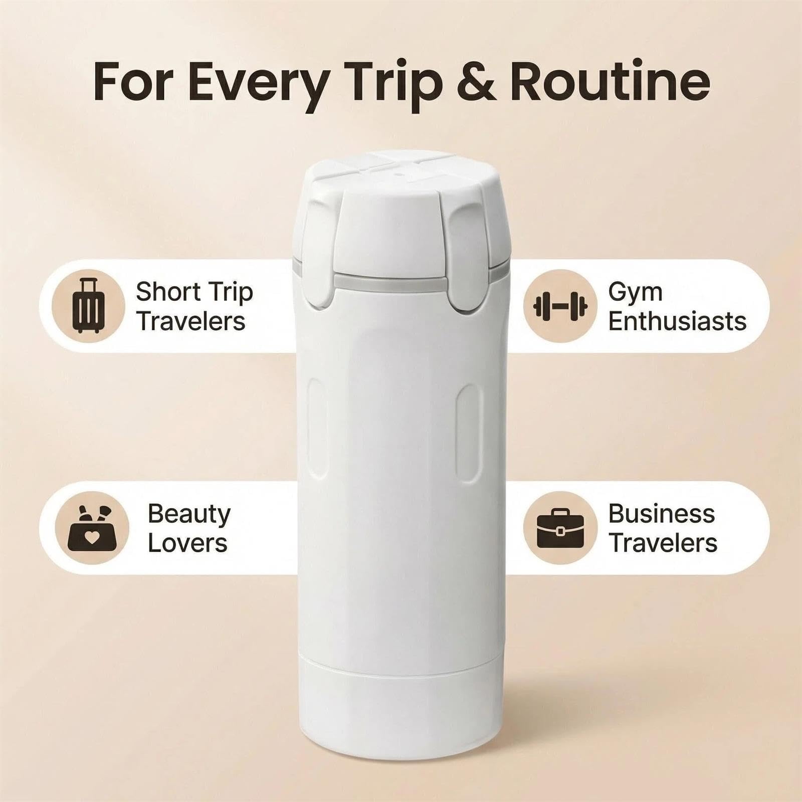 Générique 4 in 1 Travel Dispenser with Scale & Label, Clear Portable Dispenser Bottles, Multipurpose Travel Toiletry Containers, Travel Toiletries Bottle Set for Gym Bag Weekends Away (White+Green)
