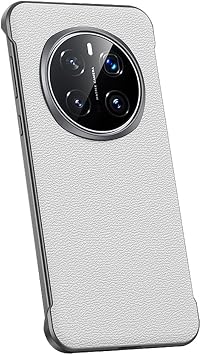 Leather Case for Honor Magic 8 Pro/8, Genuine Leather Frameless Slim Protective Shockproof Cover,White,8Pro