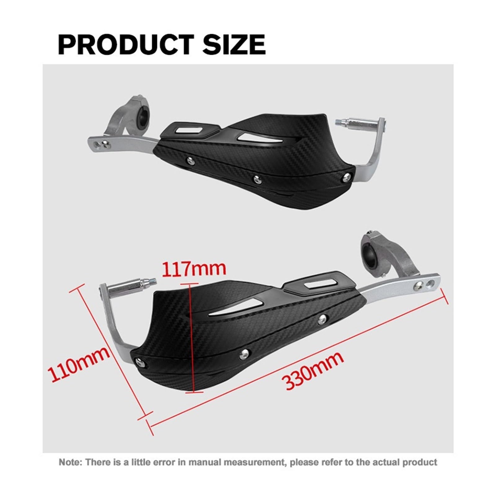 Fit Range 7/8 "22mm 1/8" 28mm Moto Universale Mano CR CRF XR EXC Enduro Guard Manubrio Paramani Protector (Color : Red)