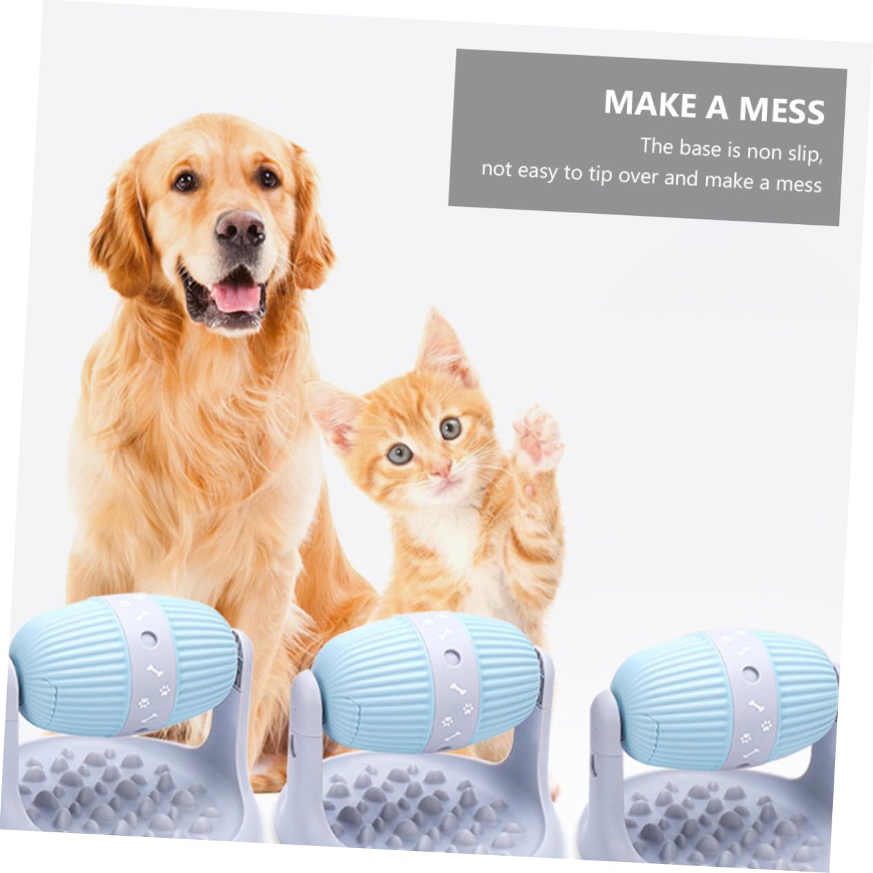 Kisangel Distributeur De Nourriture pour Animaux Jouet Anti-Choke à Hauteur Réglable pour Chiens Et Chats Dispenseur De Friandises Interactif