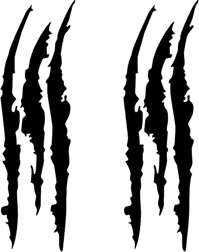 Miniatura 2 de Claw Marks Calcomanías para faros delanteros de automóvil, calcomanías de rayas para automóviles deportivos, color negro, 15.8 pulgadas, 2 unidades