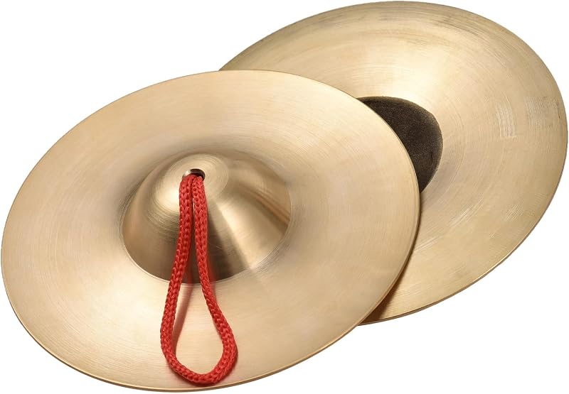 Platillos de dedo de latón Instrumento de percusión de 5,8 pulgadas, 1 par | Cree ritmos de percusión brillantes con platillos de dedo de latón duraderos para practicar, interpretar y educar musicalmente.