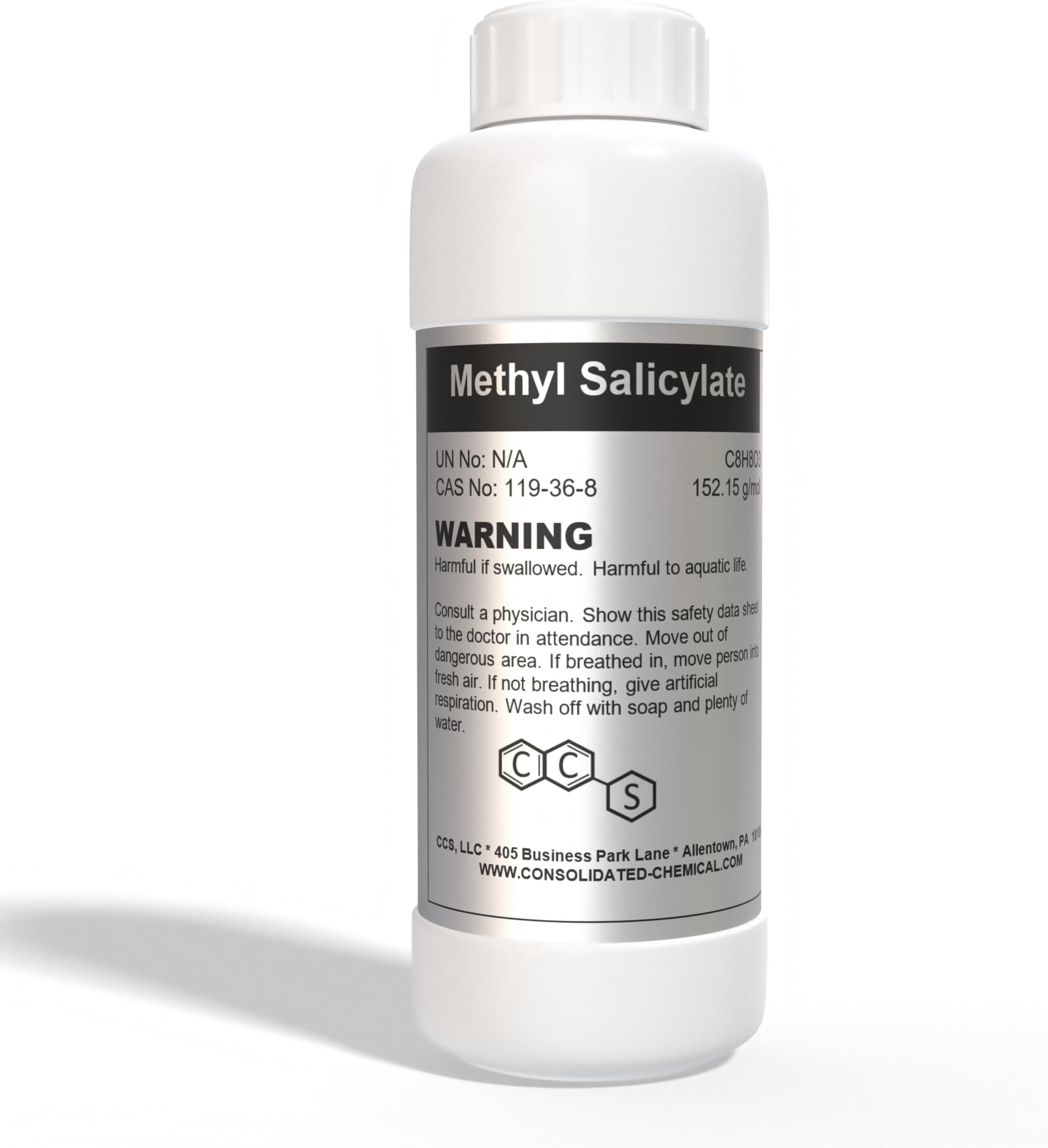 CCS CONSOLIDATED CHEMICAL & SOLVENTS Methyl Salicylate 500ml High Purity (Oil of Wintergreen)