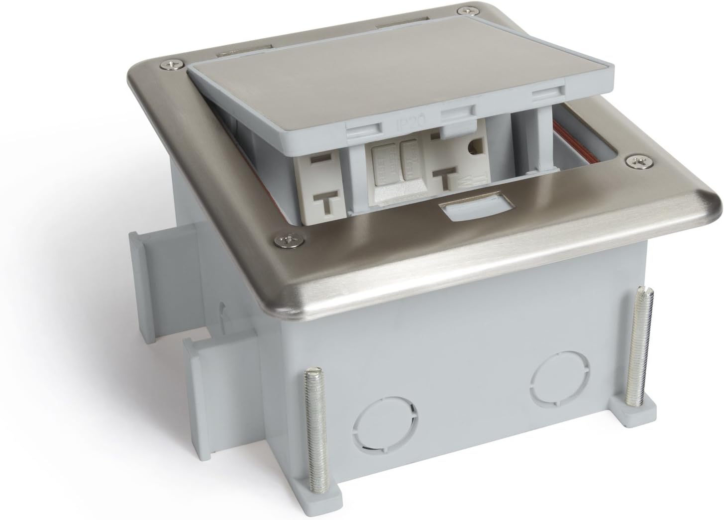 Lew OB-1-SP Push Button Open Outdoor Floor Box With Cover - Stainless Steel