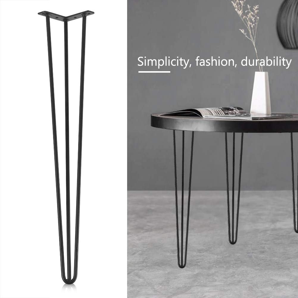 Suреr Brаndѕ Hairpin Table Leg, 28 Industrial Metal Furniture Leg Mid-Century Black 3 Rods Coffee Table Leg for DIY Home Office Desk Dining End Table Night Stand, Set of 4 🛒 Flаѕh Sаlе Hairpin Table Leg, 28 Industrial Metal Furniture Leg Mid-Century Black 3 Rods Coffee Table Leg for DIY Home Office Desk Dining End Table Night Stand, Set of 4