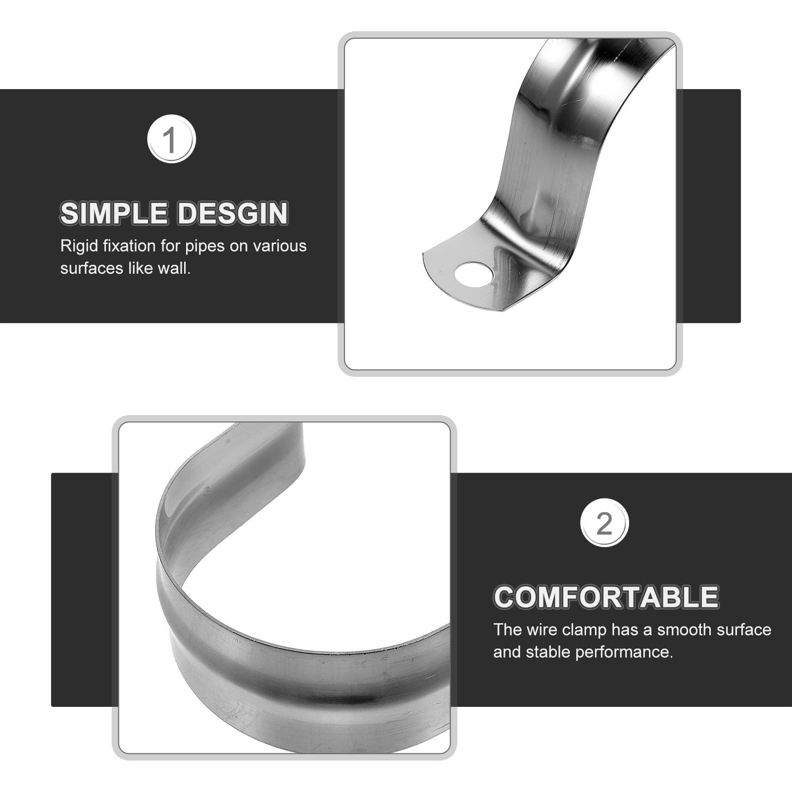 100pièces Colliers De Serrage Métal Pour Tube u Pinces De Tension Robustes Colliers De Fixation Pour Sangle Métallique