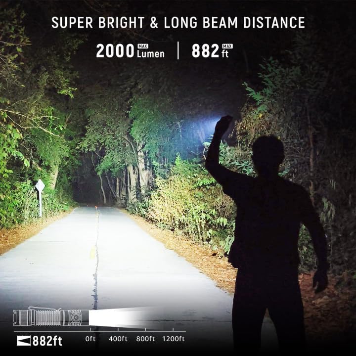 Miniatura 2 de Sofirn SP31 V3.0 Linterna táctica recargable, linterna de bolsillo de 2000 lúmenes altos con potente LED, interruptores duales y batería para EDC,