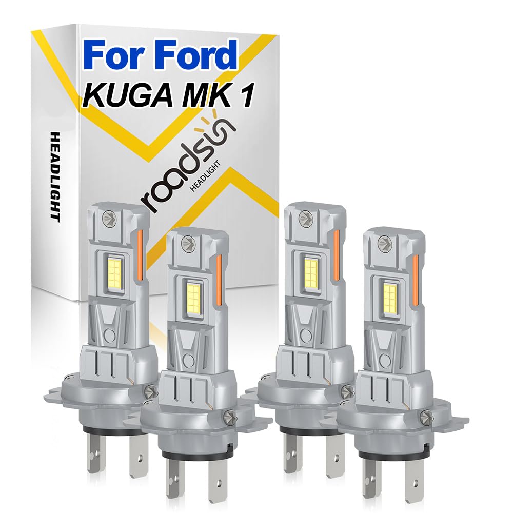 Bombillas LED Para Faros, 120W, 6000K Blanca, H7 H7 Luz de carretera y luz de cruce, Luces LED anti-deslumbramiento, tubo de cobre único, For Ford KUGA MK 1 2007-2012