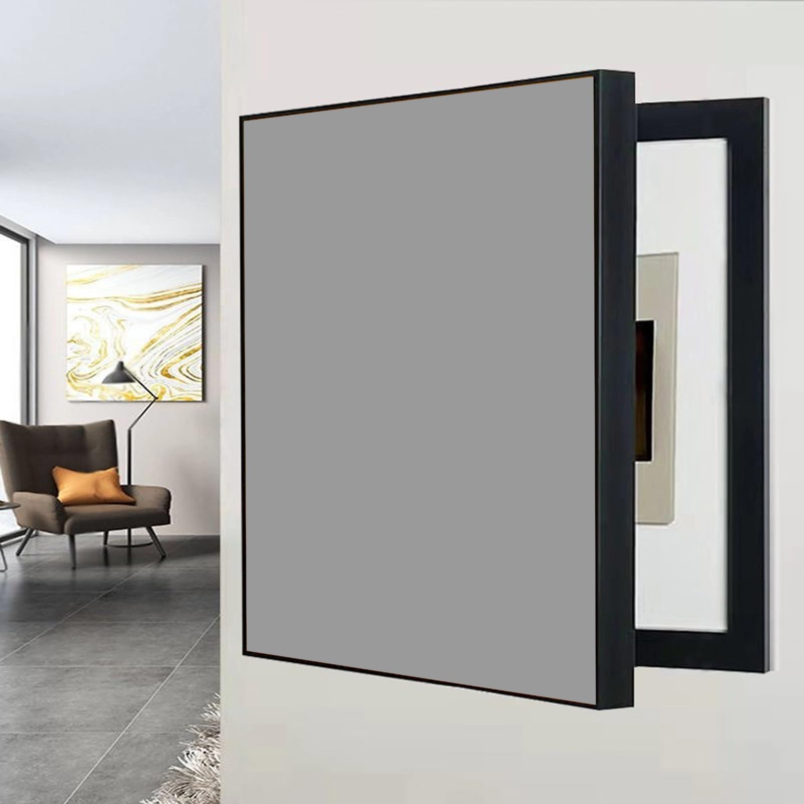 Electrical Panel Cover Solid Color Flip-Up Electric Panel Cover Box, Vertical Decorative Painting of Electricity Meter, Hidden Fuse Box Cover Cabinet Wall Mounted(Style D,50 x 60 cm (19.7 x 23.6 in))