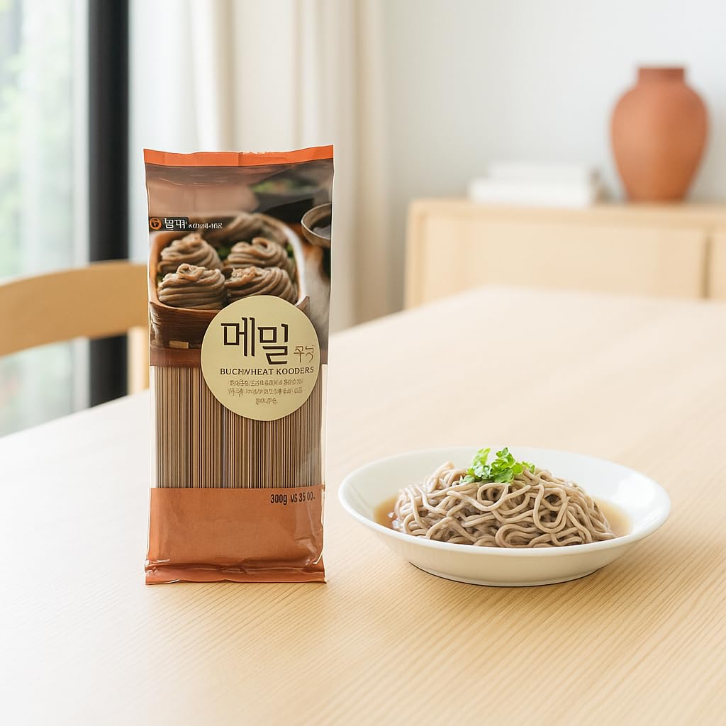 Fideos coreanos de alforfón (trigo sarraceno) 300 g Pack 2 unidades Noodles estilo naengmyeon para recetas frías o calientes