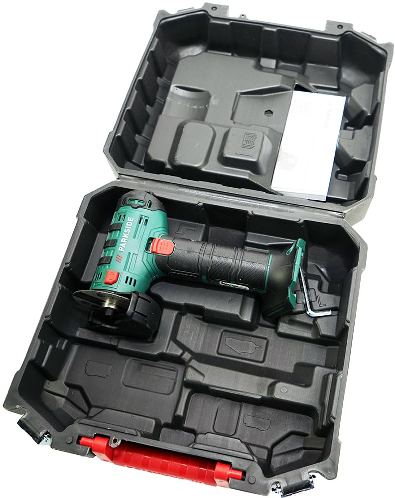HEADNMORE Bundle Parkside PWSAM 20-Li - Amoladora angular con batería (20 V, sin batería) + llavero HEADNMORE