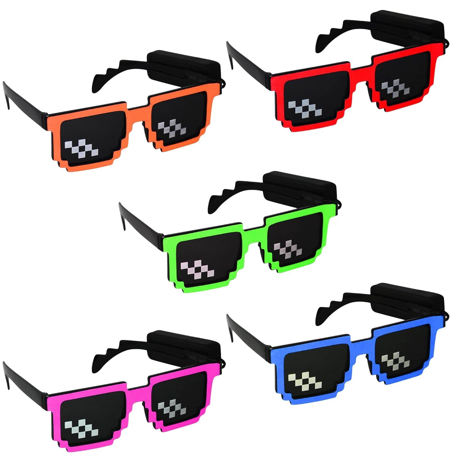LED Neon Party Goggles | Glow-in-the-Dark Thug Life Glasses for Neon Parties, Raves, Festivals, DJ Events, Cosplay, Halloween, Clubbing, and Night Events (Assorted Colours)
