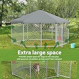 UISEBRT Hundezwinger Hundehütte Outdoor Hundehaus 280x250x165 cm UV- & Wasserdicht Hundekäfig mit Dach aus 420D Oxford-Gewebe Welpenlaufstall Verschließbares Riegelsystem und Sicheres Design
