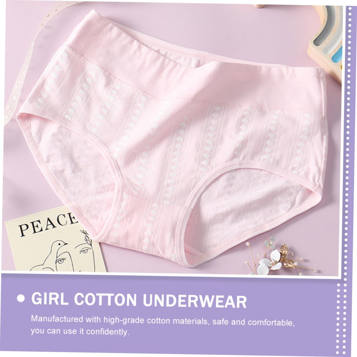 SHERCHPRY 8 piezas de ropa interior de algodón suave para niña, calzoncillos de algodón para mujer, ropa interior triangular, bragas de algodón para
